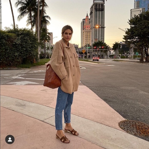 Zara knit oversized wool blend coat blogger - Picture 8 of 16